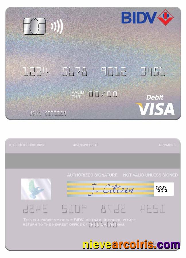 Vietnam BIDV visa debit card